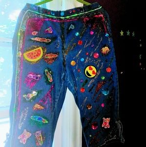 Vintage customize 90's sparkle mom shorts cute😍